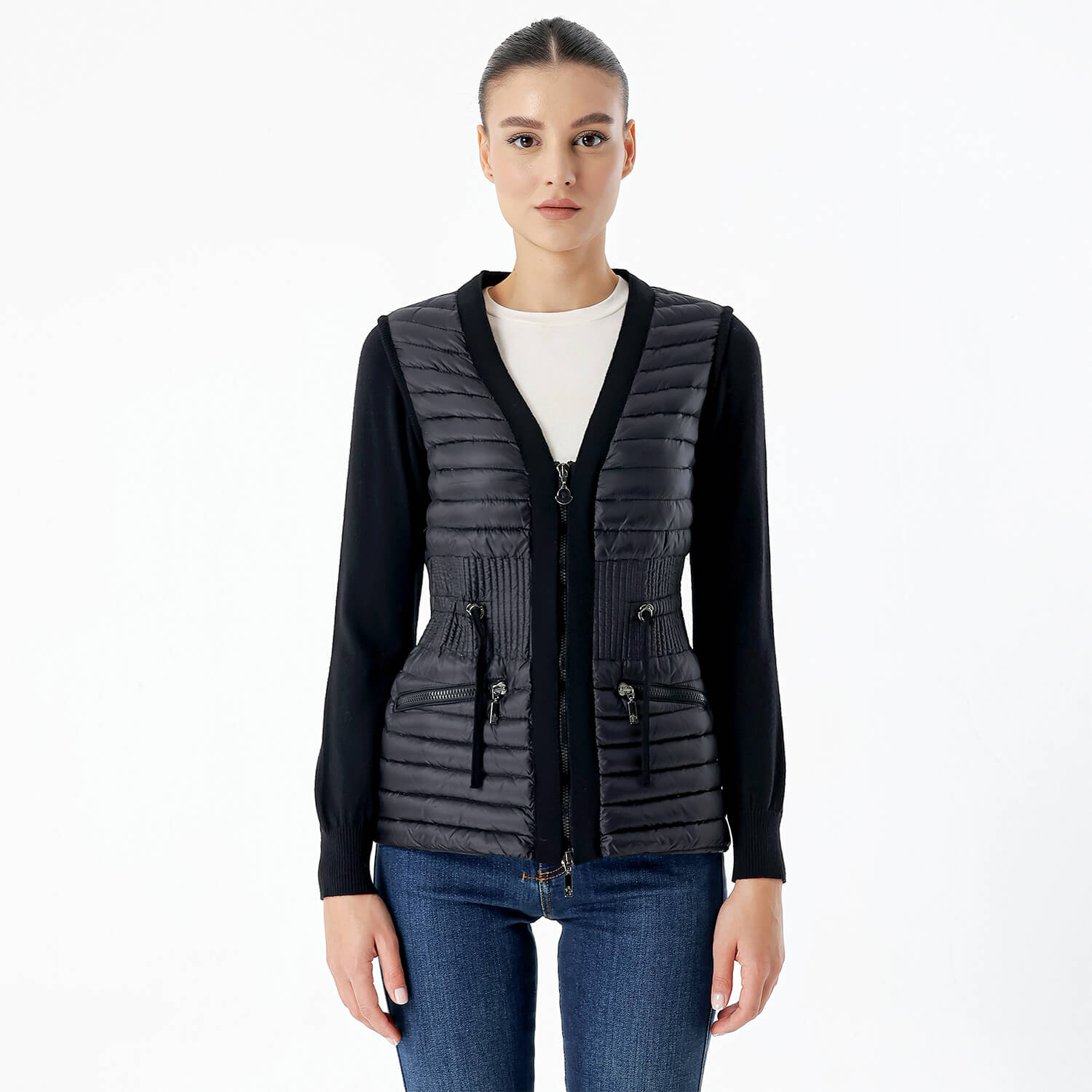 Moncler - Black Nylon&Knitted Jacket